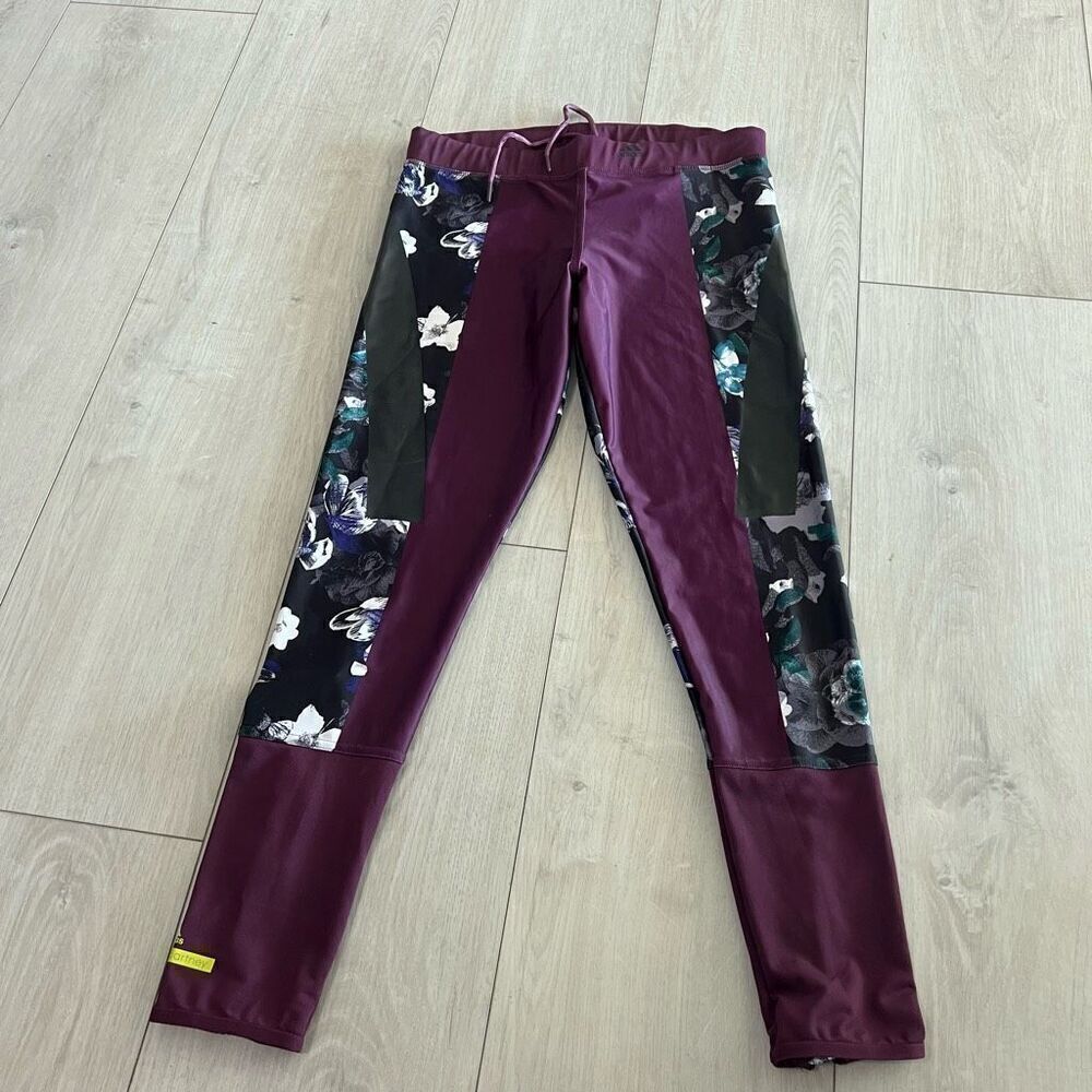 adidas by Stella McCartney Womens Climalite Floral Purple Activewear Tights Sz m